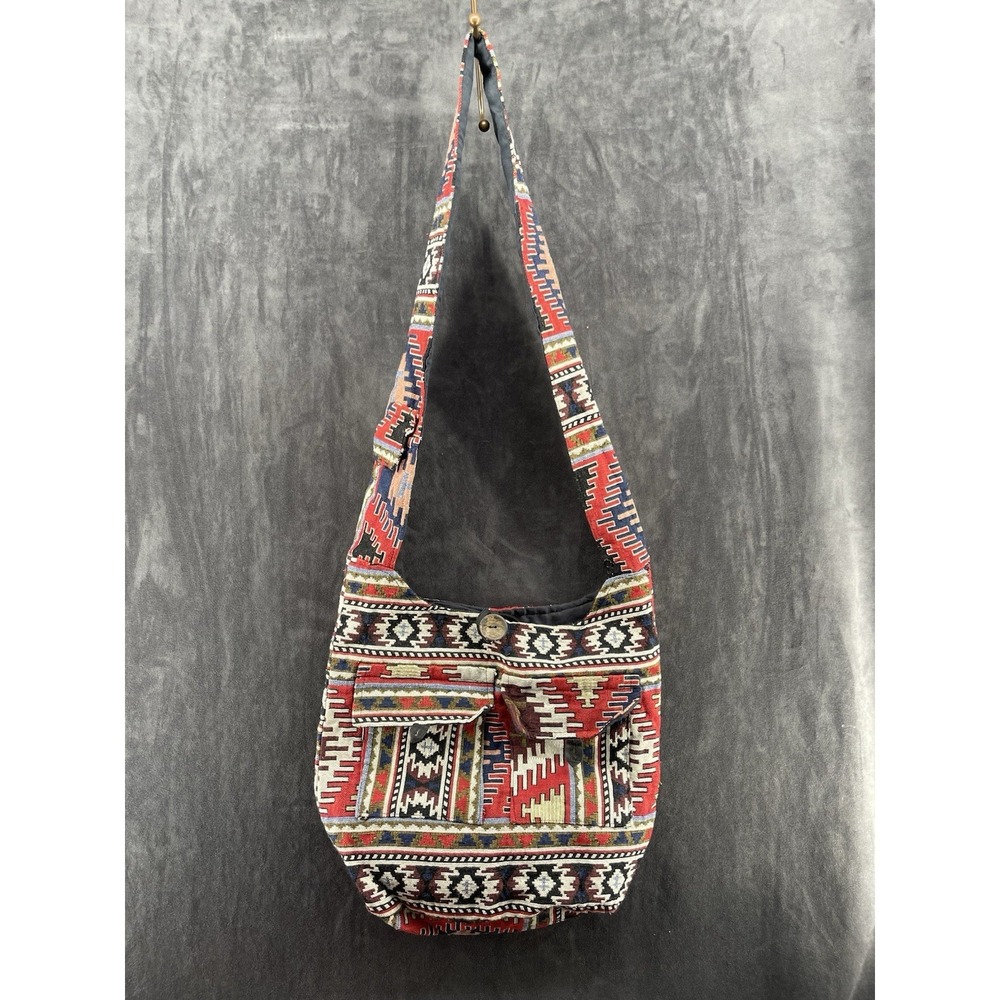 Tribe Azure Boho Tapestry Crossbody Shoulder Bag Southwestern Festival Purse